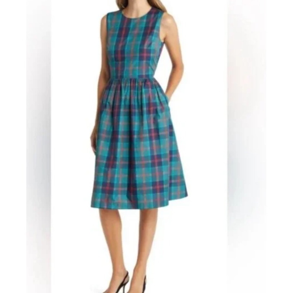 Nordstrom Plaid Sleeveless Fitβ & Flare Dress Medium NWT Holiday Timeless